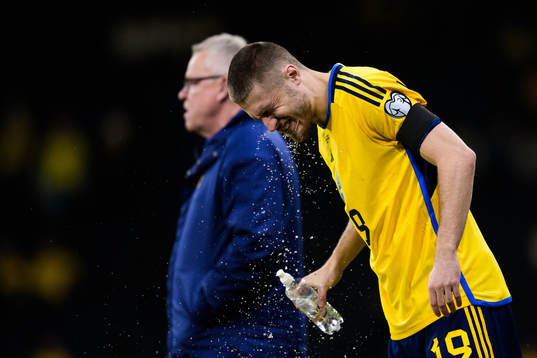 Mattias Svanberg of Sweden celebrating