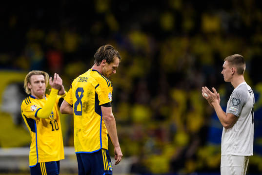 Emil Forsberg and Albin Ekdal of Sweden