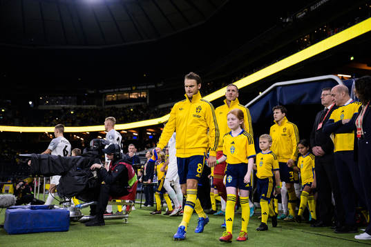 Albin Ekdal, goalkeeper Robin Olsen and Victor Nilsson