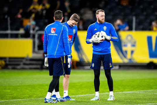 Goalkeeper Robin Olsen, goalkeeper coach Maths Elfvendahl