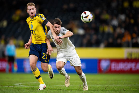 Dejan Kulusevski of Sweden and Oliver Jurgens of Estonia