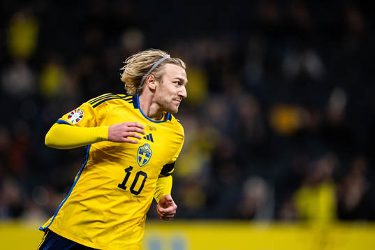 Emil Forsberg of Sweden celebrates