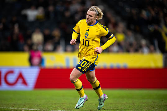 Emil Forsberg of Sweden celebrates