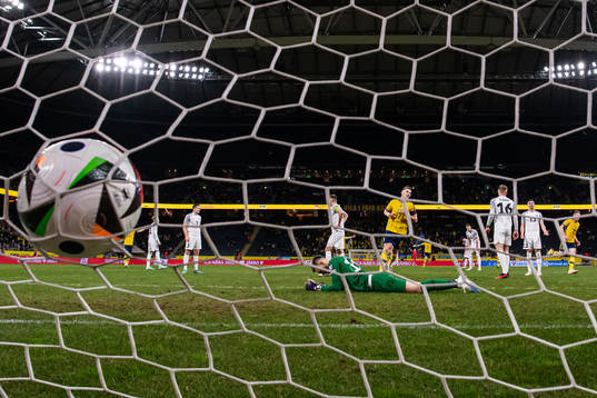 Goalkeeper Karl Jakob Hein of Estonia looks dejected