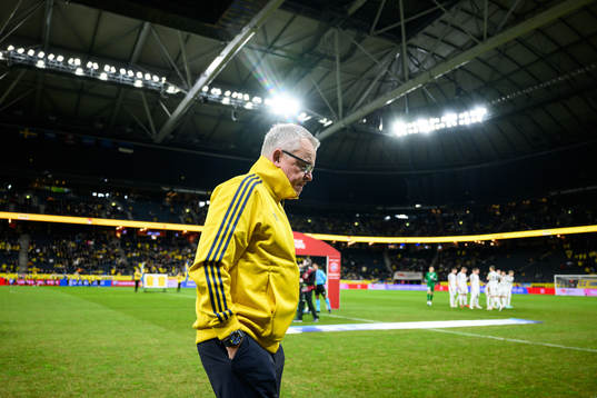 Head coach Janne Andersson  of Sweden