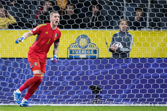 Goalkeeper Robin Olsen of Sweden