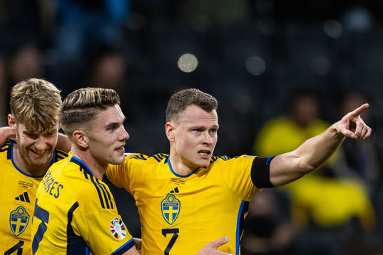 Filip Helander, Viktor Gyökeres and Viktor Claesson of