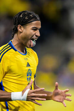 Jens Cajuste of Sweden reacts
