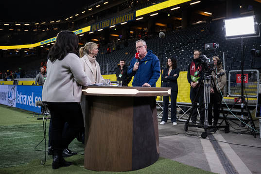Head coach Janne Andersson of Sweden in the Viaplay Studio