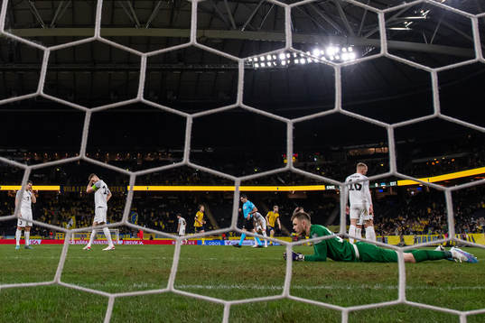 Goalkeeper Karl Jakob Hein of Estonia looks dejected
