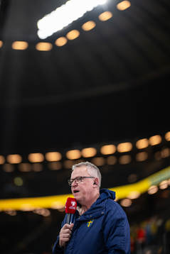 Head coach Janne Andersson of Sweden in Swedish broadcaster