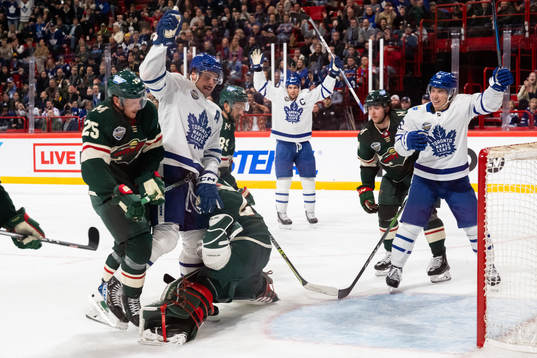 Auston Matthews and Mitchell Marner of Toronto Maple Leafs