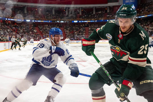 Calle Järnkrok of Toronto Maple Leafs and Jonas Brodin of