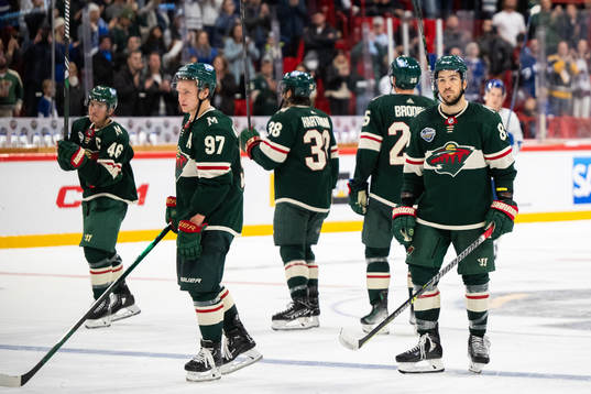 Frédérick Gaudreau of Minnesota Wild looks dejected