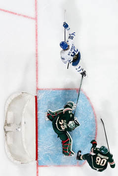 William Nylander of Toronto Maple Leafs scores the game