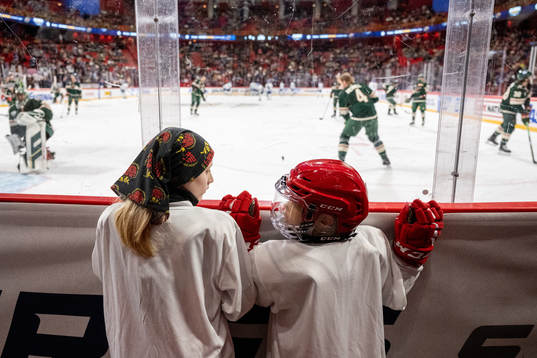 Kids watch the warm up