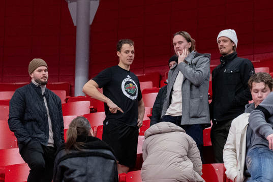 Joel Eriksson Ek of Minnesota Wild with Joakim Nygård and