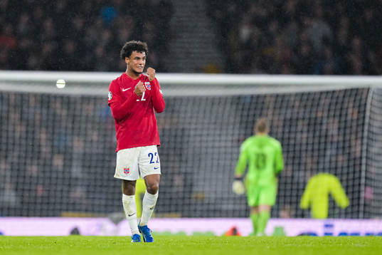 Oscar Bobb of Norway looks dejected