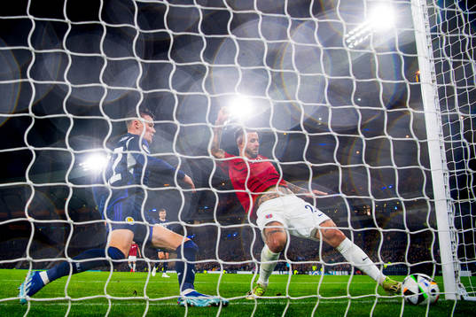 Aron Dønnum of Norway at the 1-2 goal