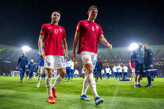 Fredrik André Bjørkan and Sander Berge of Norway