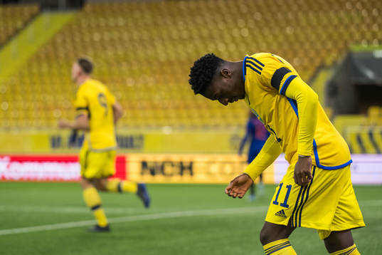 Josafat Mendes of Sweden looks dejected