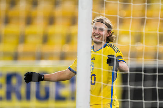 Sebastian Nanasi of Sweden celebrates