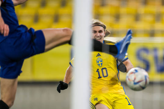 Sebastian Nanasi of Sweden scores 1-0
