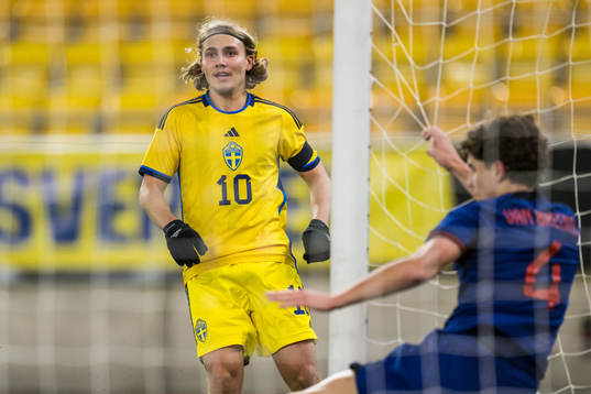 Sebastian Nanasi of Sweden celebrates