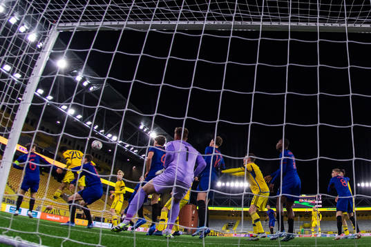 Joakim Persson of Sweden scores 2-3 behind goalkeeper