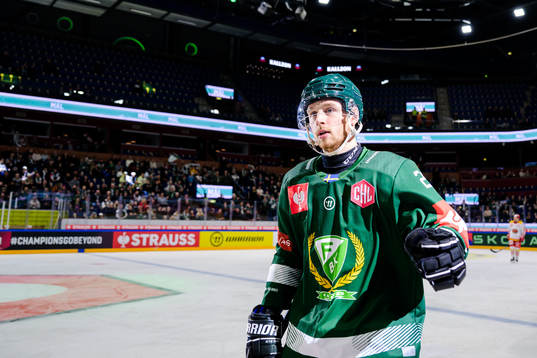 Marcus Westfält of Färjestad celebrates