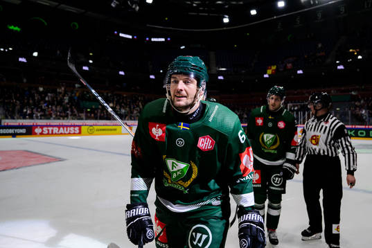 Carl Dahlström of Färjestad celebrates