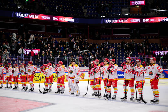 Players of EHC Biel Bienne looks dejected