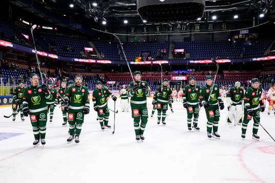 Players of Färjestad celebrates
