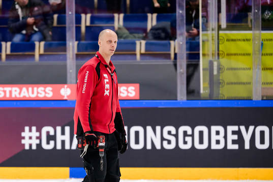 during the CHL game between Färjestad and EHC Biel-Bienne