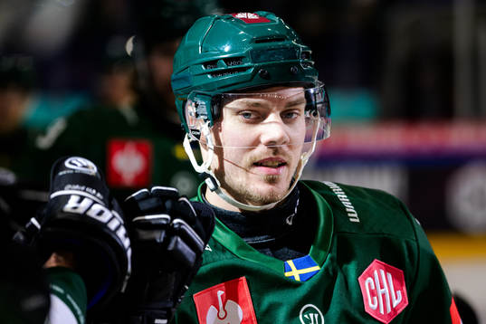 Joel Kellman of Färjestad celebrates