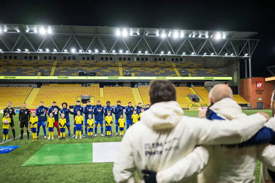 Italiens spelare vid line-up