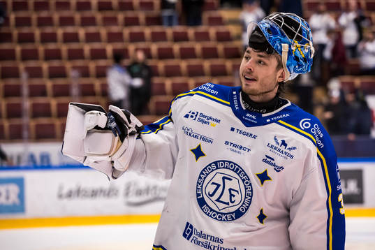 Leksands målvakt Filip Larsson utsedd till matchens krigare