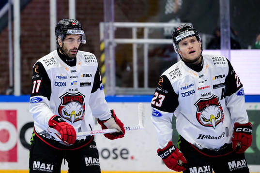 Malmö Redhawks Markus Lauridsen och Christoffer Forsberg