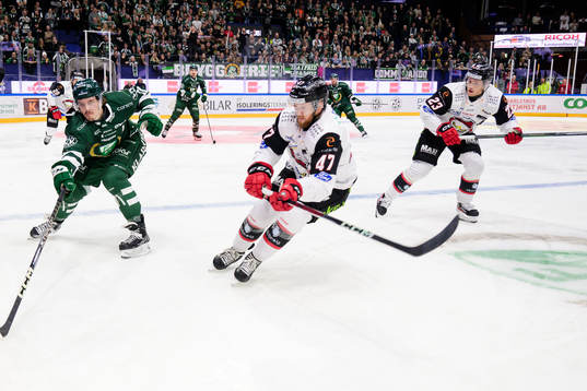 Färjestads Joakim Nygård och Malmö Redhawks Joakim Ryan
