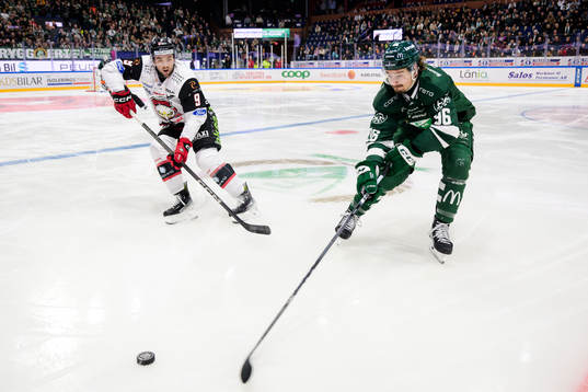 Malmö Redhawks Alan Quine och Färjestads David Tomasek