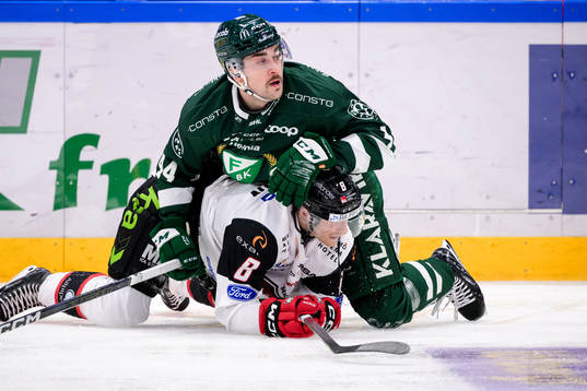 Färjestads Jonathan Andersson och Malmö Redhawks Johan