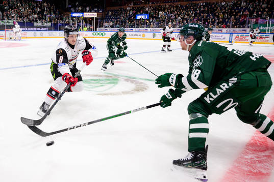 Malmö Redhawks Johan Olofsson och Färjestads Mattias