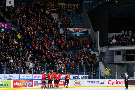 Brynäs spelare och supportrar jublar