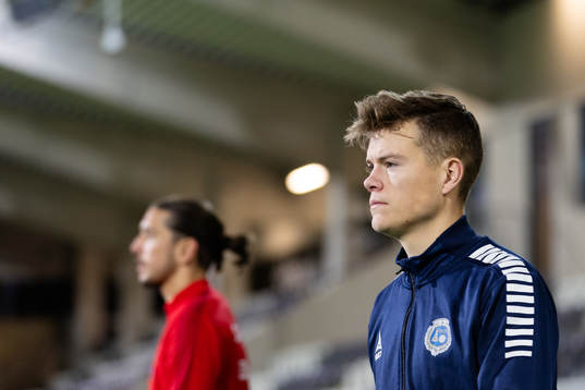 Utsiktens Albin Skoglund innan fotbollsmatchen i kvalet