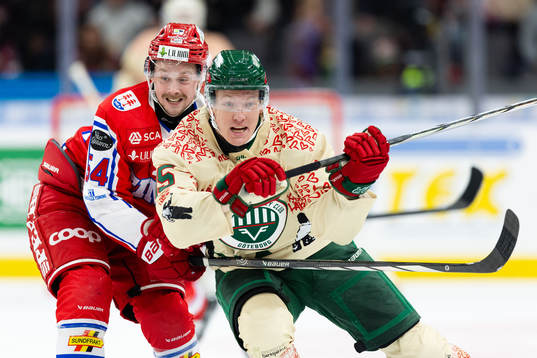 Timrås Jonathan Dahlén och Frölundas Gustav Rydahl