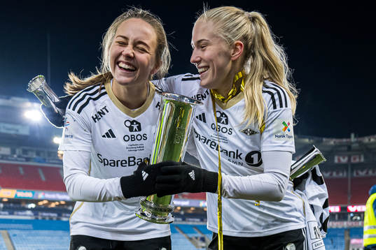 Camilla Linberg and Emilie Nautnes of Rosenborg celebrates