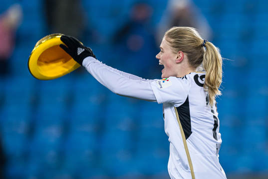 Mathilde Harviken of Rosenborg celebrates