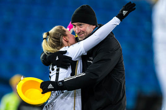 Selma Sol Magnusdottir and Steinar Lein, head coach of