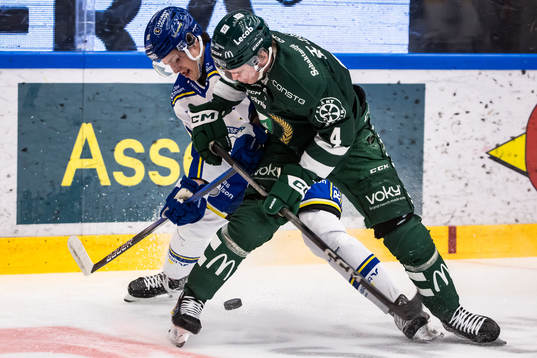 Leksands Anton Johansson och Färjestads Oscar Lawner