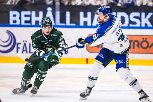 Färjestads Liam Öhgren och Leksands Lucas Elvenes